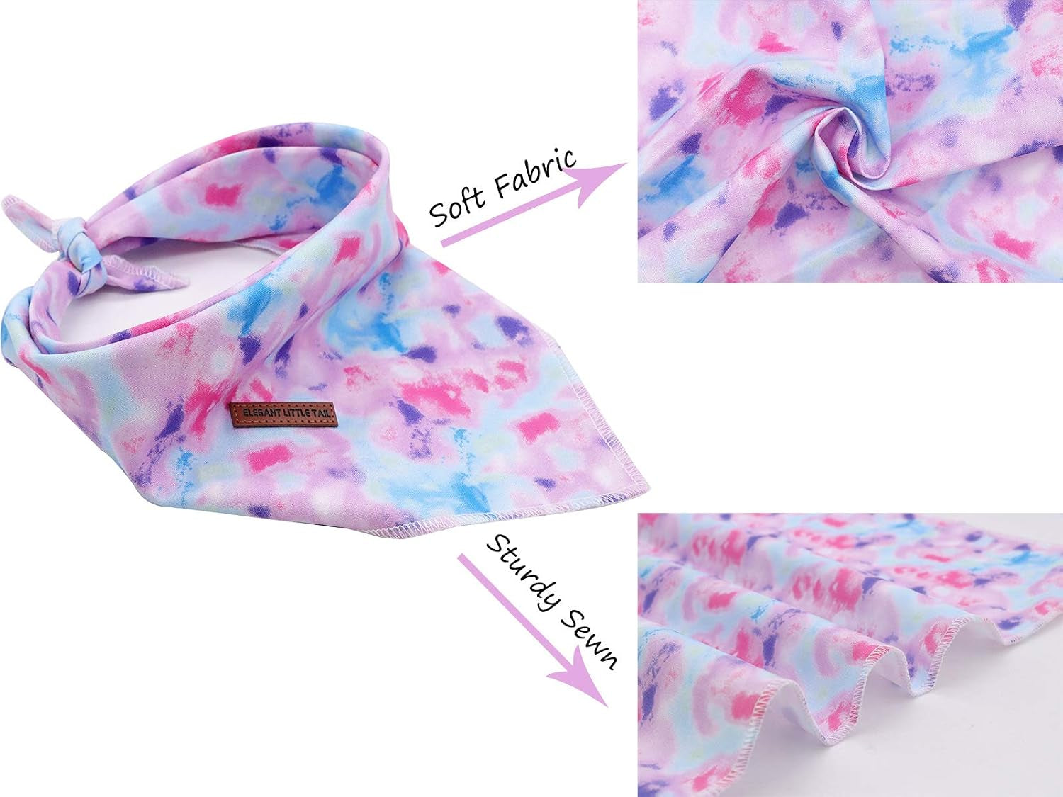Bandana for Boy Girl Small Medium Large Dogs, Comfortable Bibs Scarf, Adjustable Square Kerchief