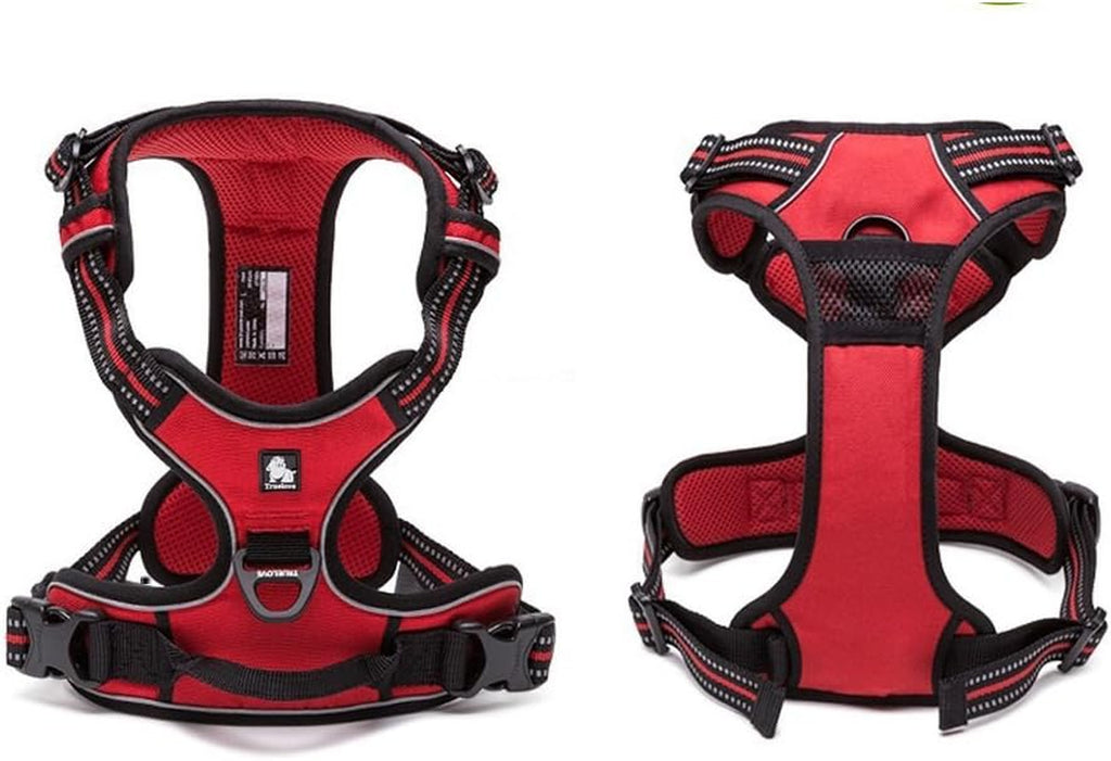 Adjustable No-Pull Dog Harness Reflective Pup Vest Harnesses Comfortable Control Brilliant Colors Truelove Tlh5651(Red,Xs)