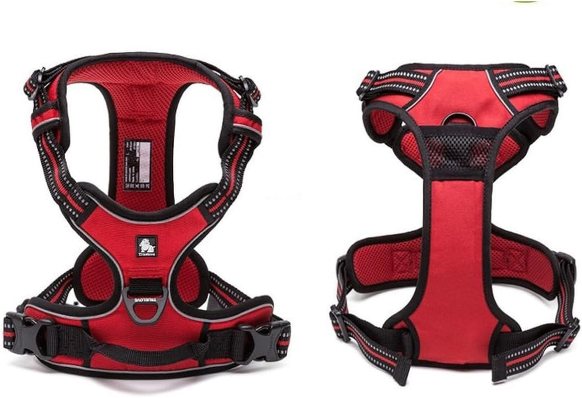 Adjustable No-Pull Dog Harness Reflective Pup Vest Harnesses Comfortable Control Brilliant Colors Truelove Tlh5651(Red,Xs)