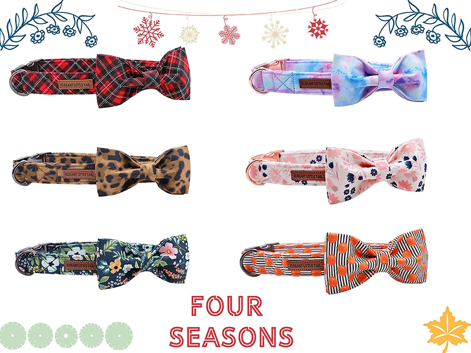 Halloween Dog Collar, Pumpkin Print Pet Collar Bowtie Dog Collar Holiday Adjustable Pet Gift Collars for Small Medium Large Dogs