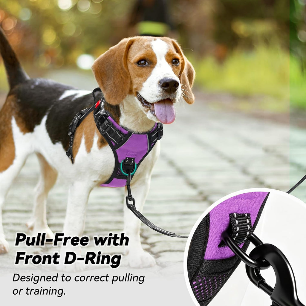 No Pull Dog Harness Medium with Front Clip & Neck Release Buckle