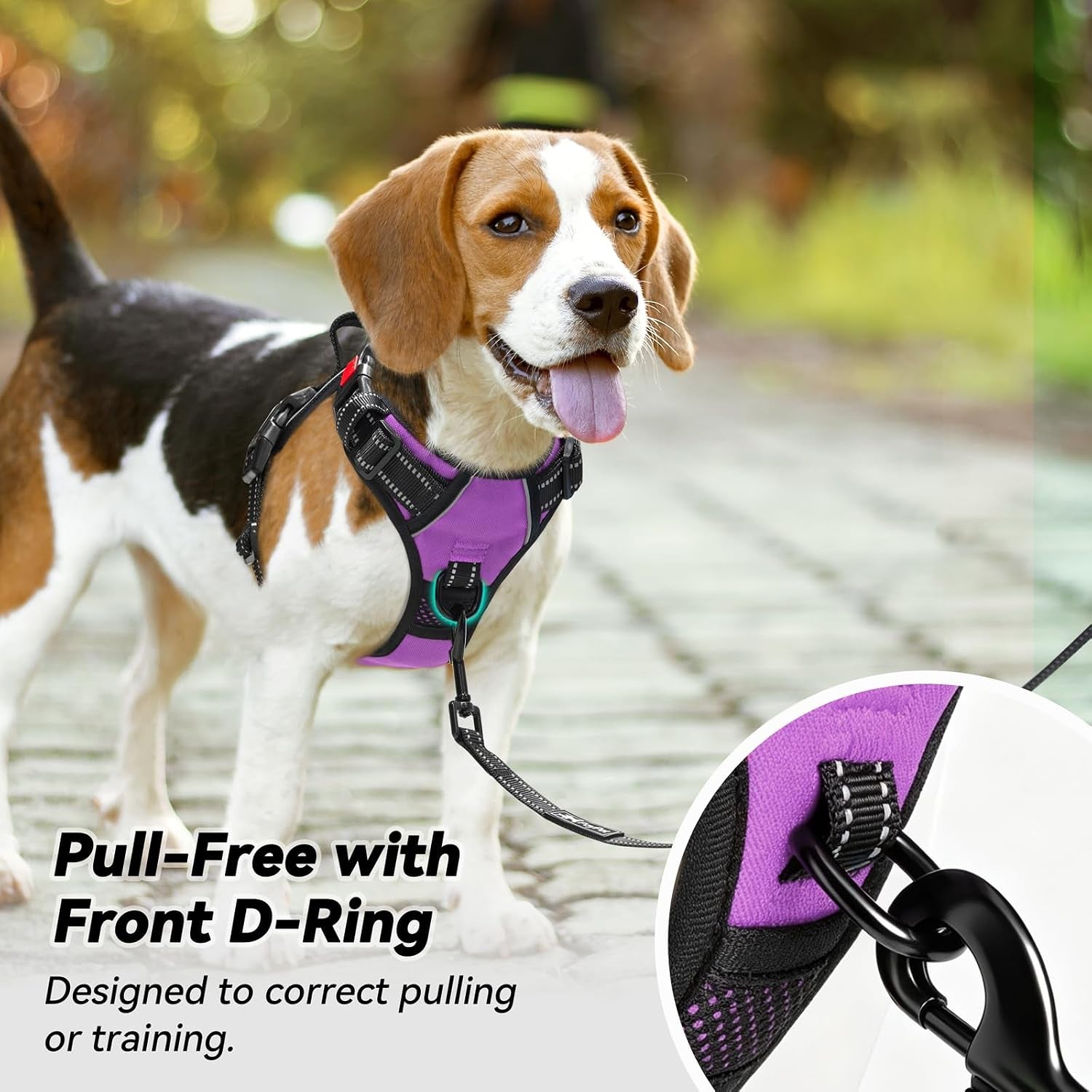 No Pull Dog Harness Medium with Front Clip & Neck Release Buckle