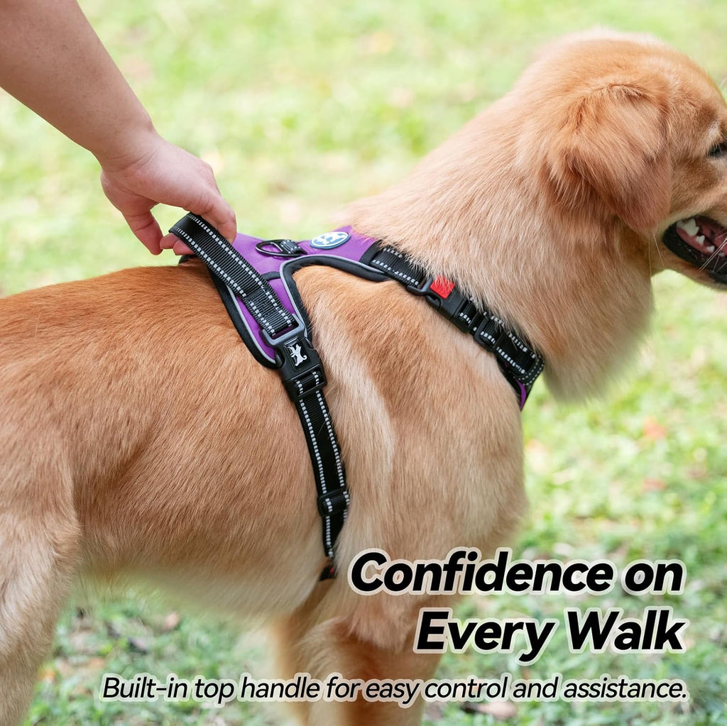 No Pull Dog Harness Medium with Front Clip & Neck Release Buckle