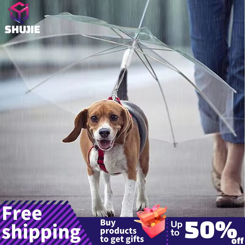2026 New Pet Umbrella Leash Rainproof Snowproof Dog Umbrella Leash for Small Dogs Adjustable Doggy Umbrella
