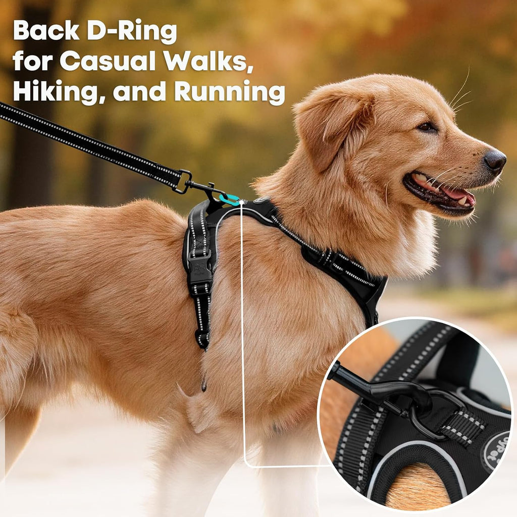 No Pull Dog Harness Large, Reflective Vest with Front Clip & Handle