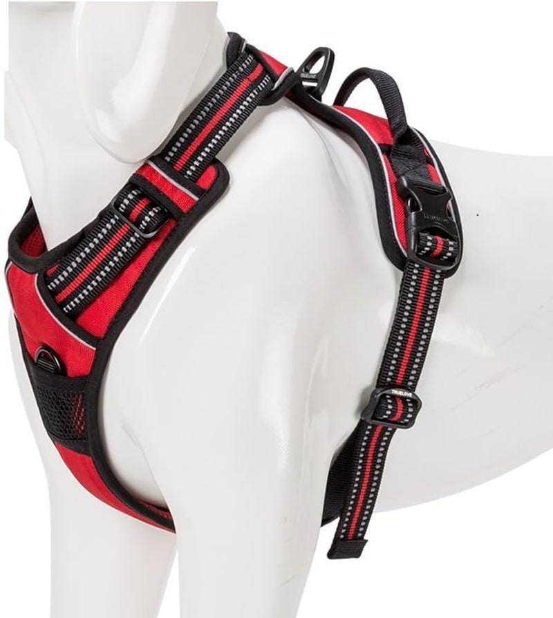 Adjustable No-Pull Dog Harness Reflective Pup Vest Harnesses Comfortable Control Brilliant Colors Truelove Tlh5651(Red,Xs)
