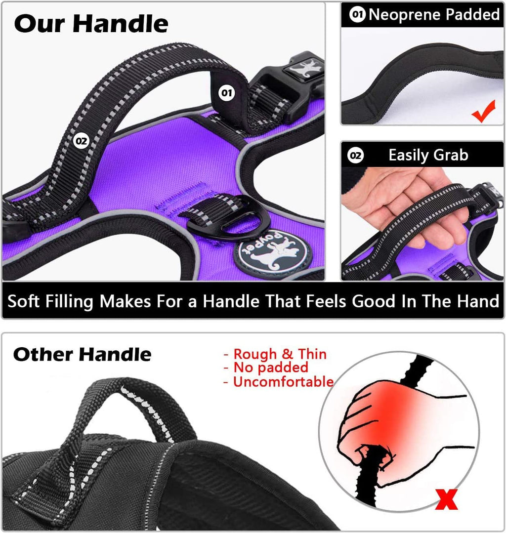 No Pull Dog Harness Medium with Front Clip & Neck Release Buckle