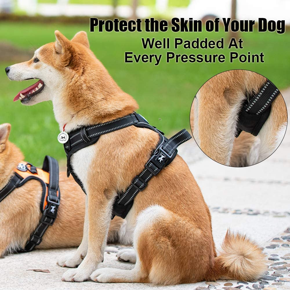 No Pull Dog Harness Large, Reflective Vest with Front Clip & Handle