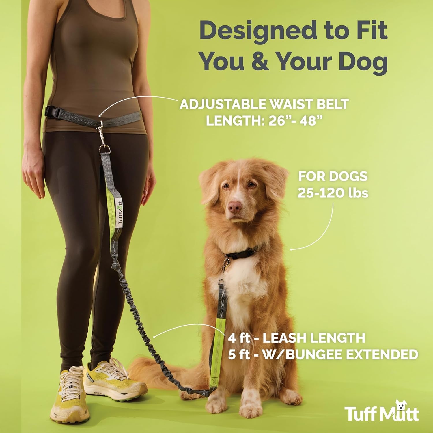 Waist Hands Free Dog Leash for Walking Running Hiking