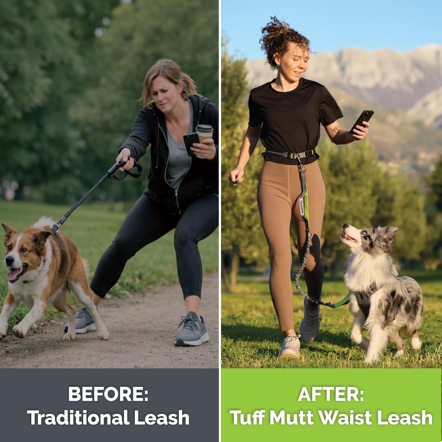 Waist Hands Free Dog Leash for Walking Running Hiking